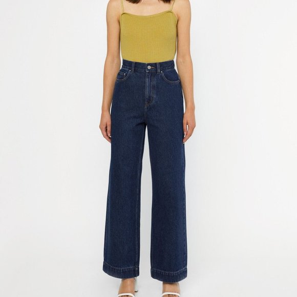 OAK + FORT Denim - Oak + Fort Wide Leg Ankle Jean